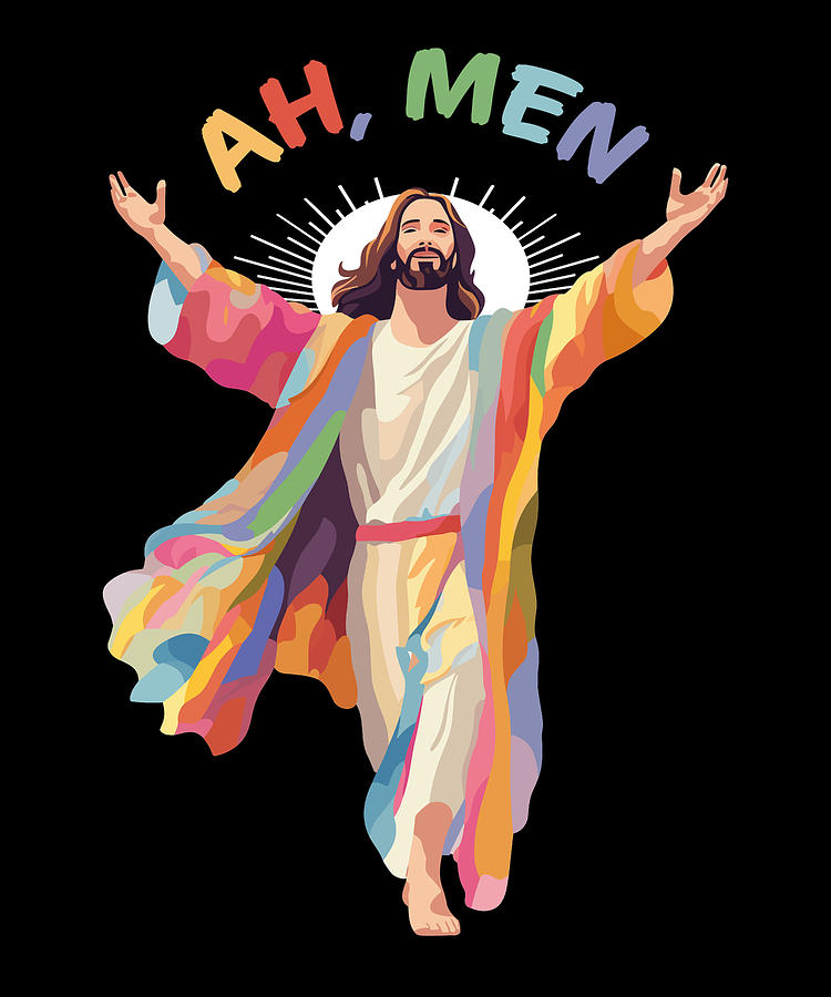 Ah Men LGBTQ Gay Pride Jesus Rainbow Flag Digital Art By Toms Tee Store Fine Art America