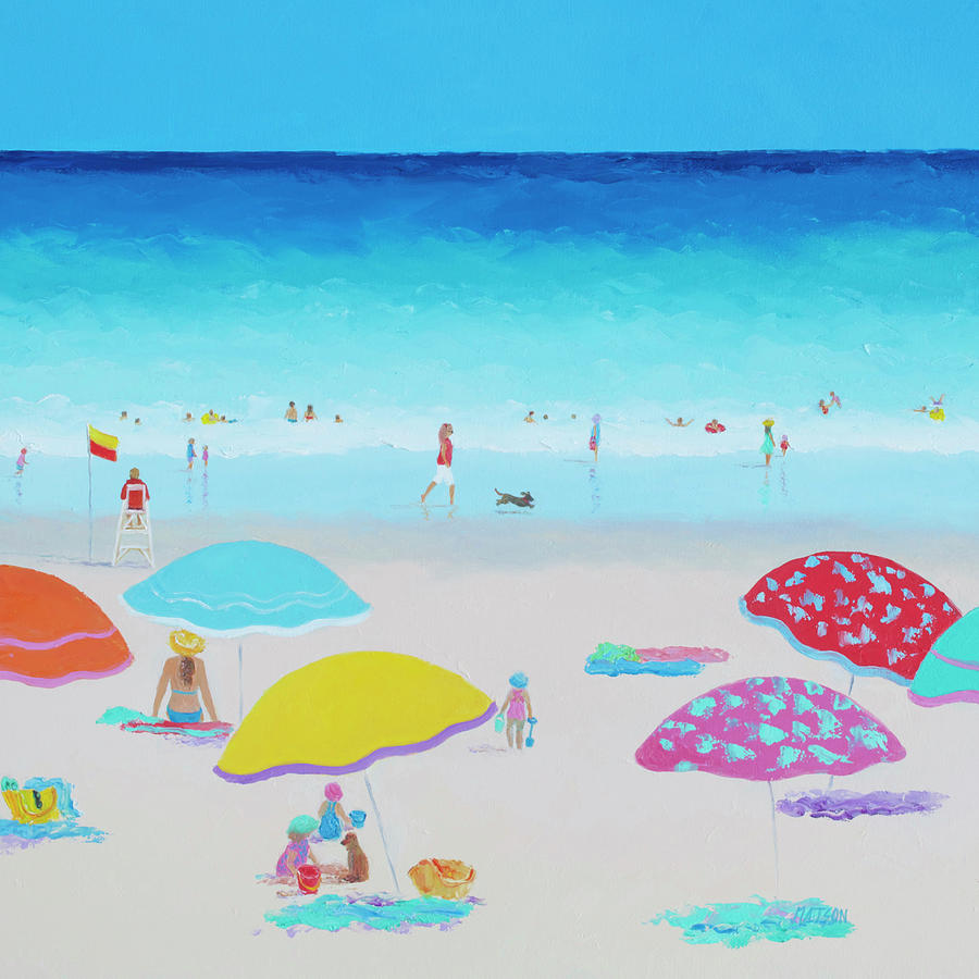 Ah Summer Days, beach scene Painting by Jan Matson
