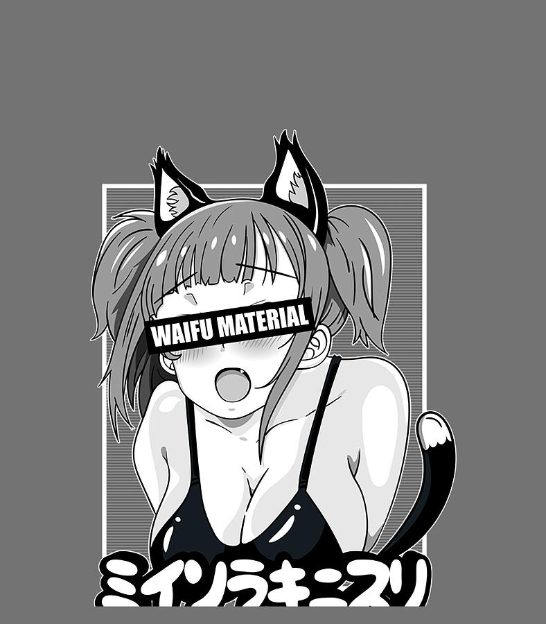 Ahegao Waifu Material Lewd Neko Anime Girl Clothes Digital Art By Thanh Nguyen 