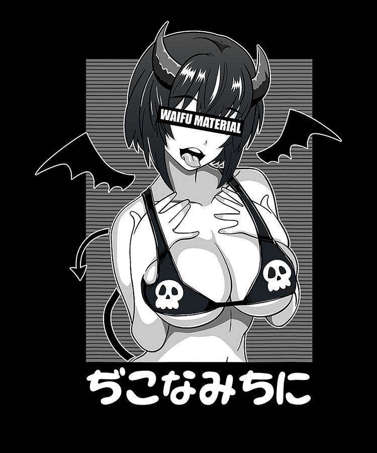 Ahegao Waifu Material Shirt Lewd Devil Anime Girl Cosplay Photograph By Handeza Store Pixels