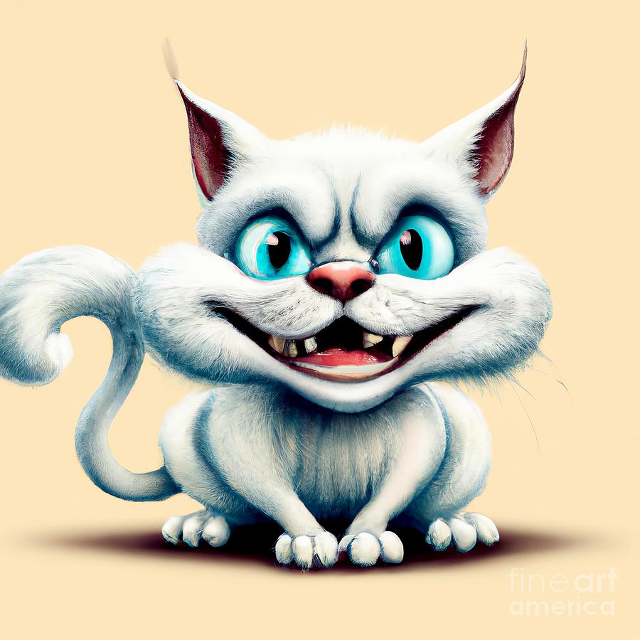 AI Art Angry Cartoon Style Cat Digital Art by Rose Santuci-Sofranko