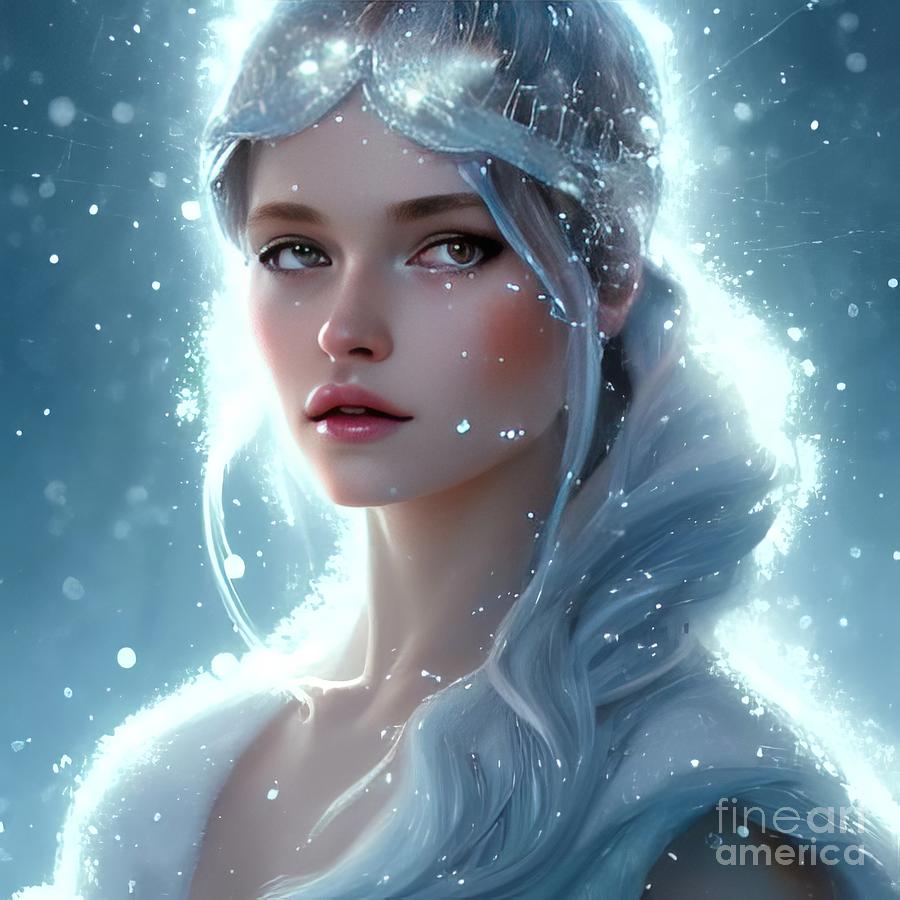 AI Art Beautiful Snow Queen 1 Digital Art by Rose Santuci-Sofranko
