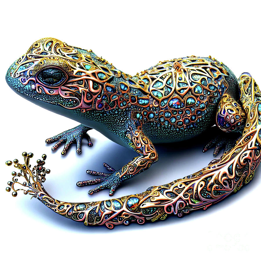AI Art Luxurious Little Lizard Digital Art by Rose Santuci-Sofranko