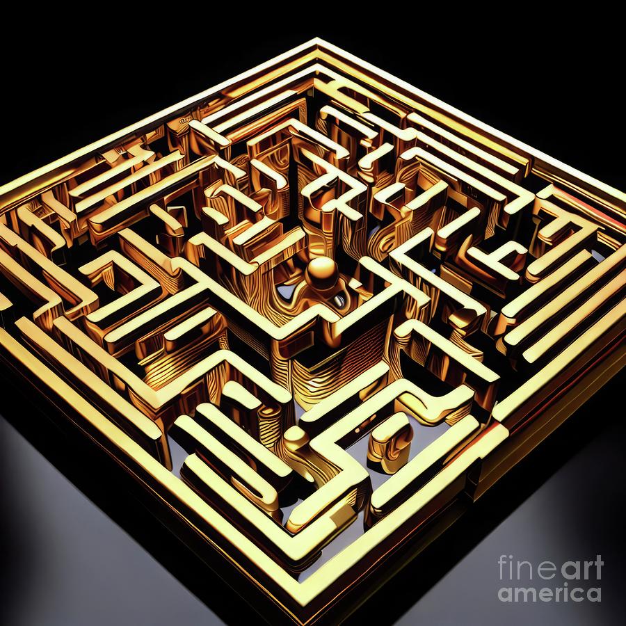 AI Art Marvelous Marble Maze Digital Art by Rose Santuci-Sofranko