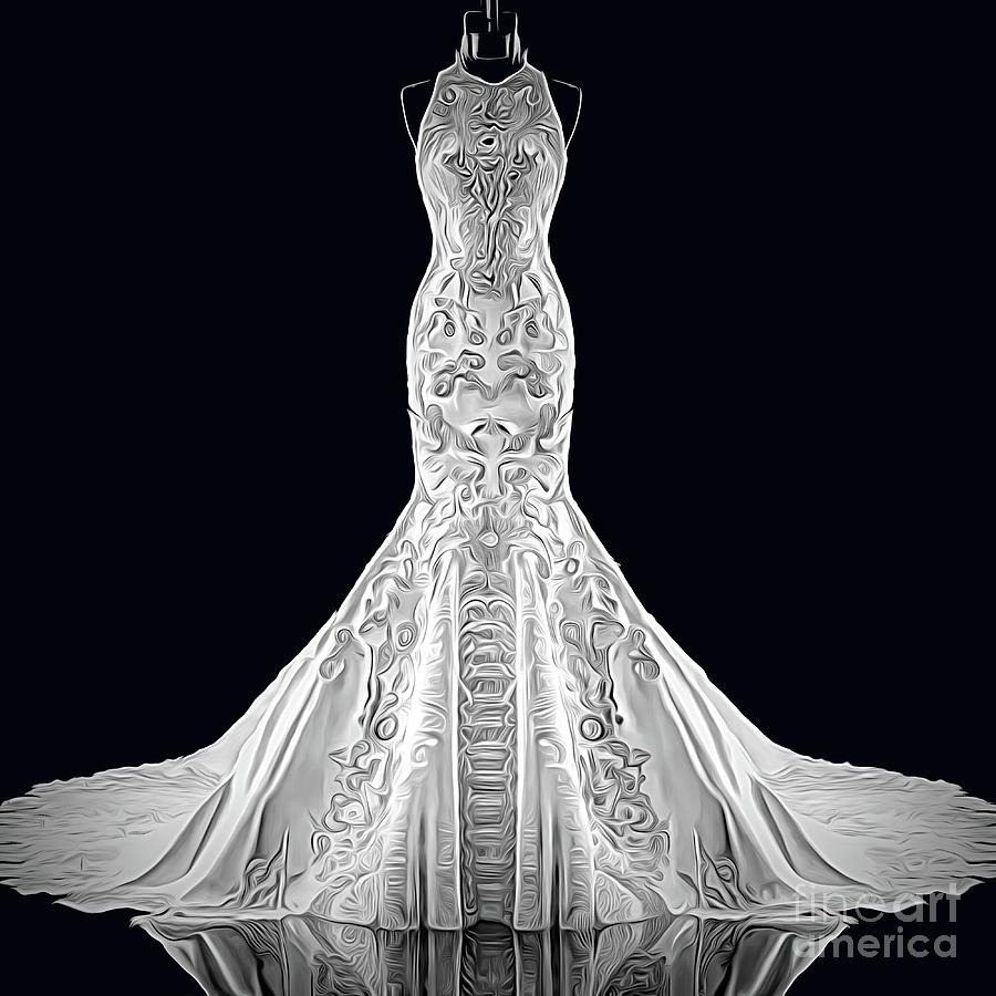 AI Art Mermaid Style Wedding Gown Abstract Expressionism Digital Art by ...