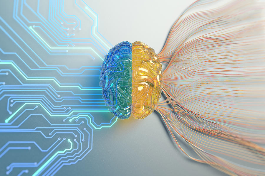 AI brain with circuitry and big data Photograph by Yuichiro Chino