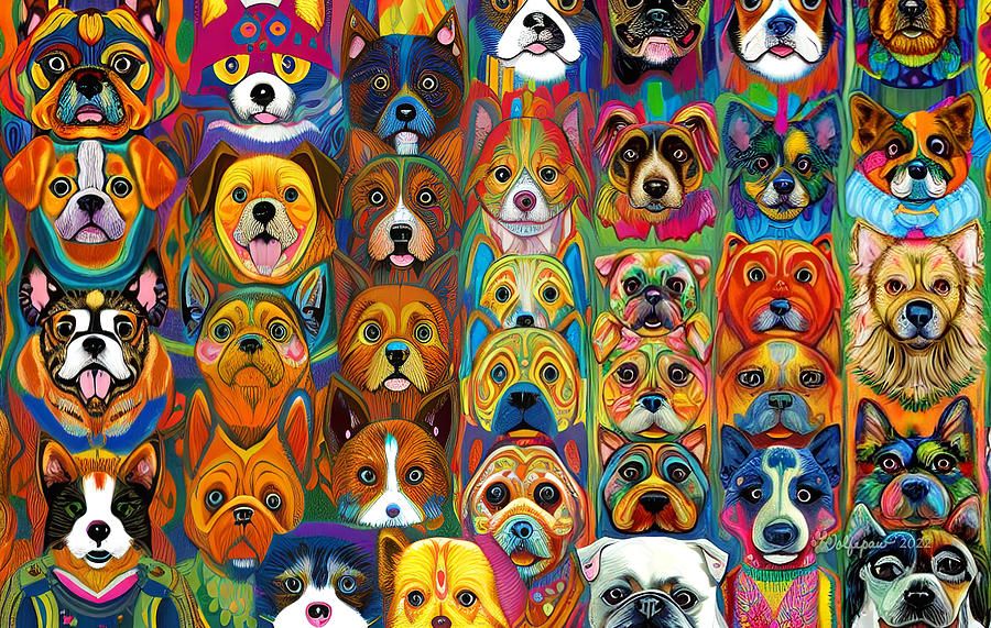 AI- Dogs  Digital Art by Peggi Wolfe
