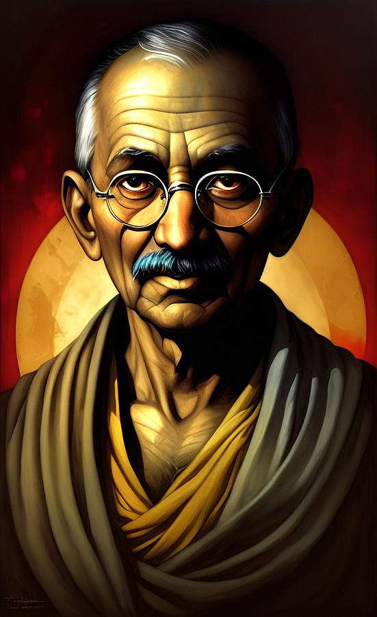 Ai Generated Gandhi Peace History Politics Justice Rights Drawing Dream ...