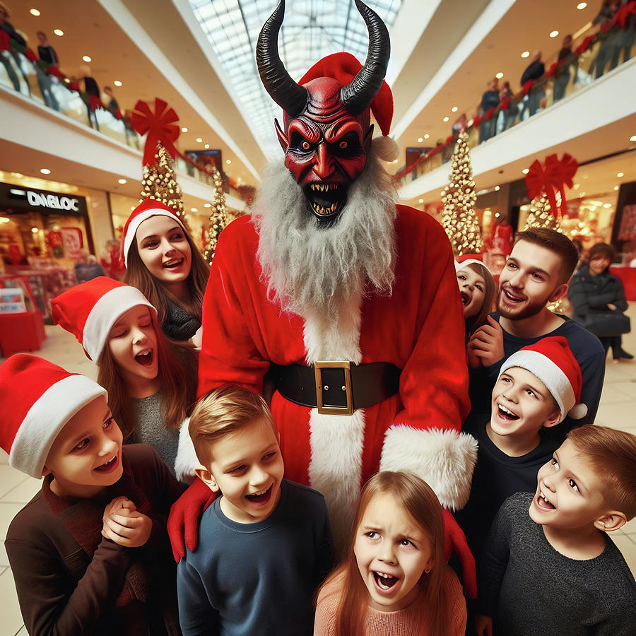 AI Image - Santa Is A Demon 11 Photograph by Joseph C Hinson