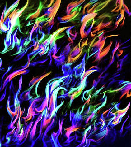 Ai Digital Art - A.I. Series - Colorful Flames #1 of 5 by Only A Fine Day