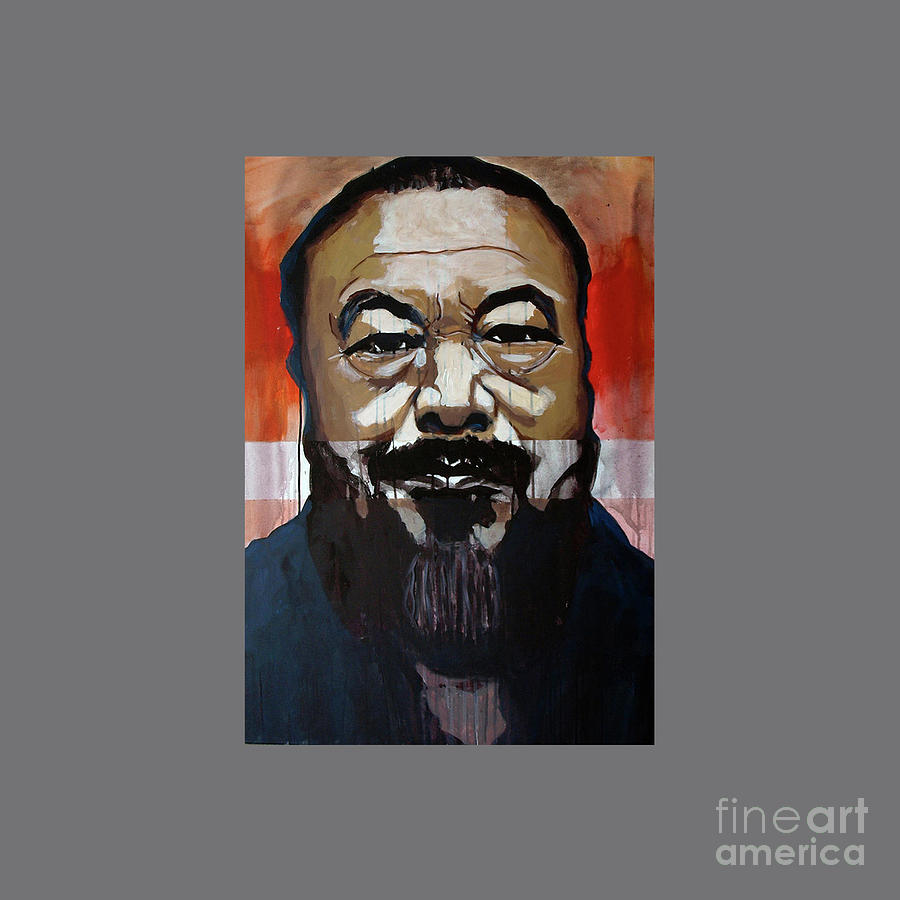 Portrait Drawing - Ai Weiwei by Alison H Gros