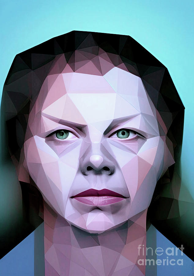 Criminal Aileen Wuornos geometric portrait Digital Art by Christina Fairhead