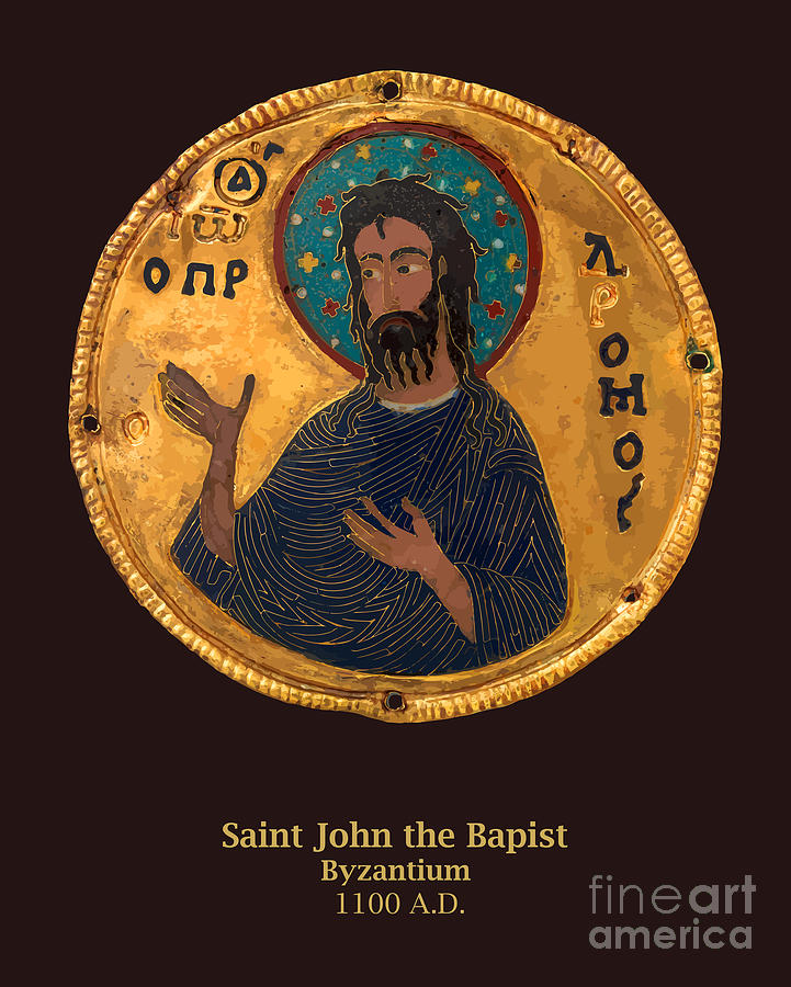 Saint John the Baptist Gold Medallion - Byzantium - 1100 AD Photograph by Gary Whitton
