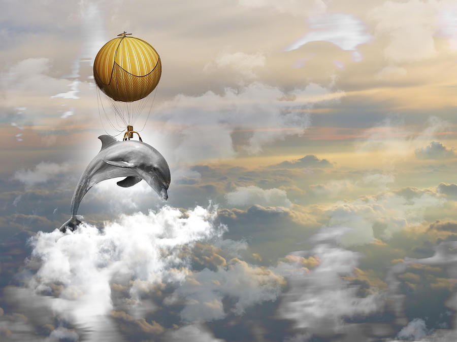 Air Balloon Dolphin Mixed Media by Marvin Blaine