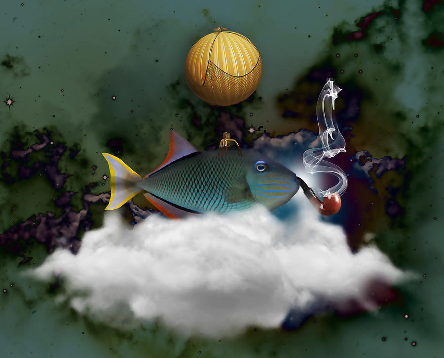 Air Balloon Triggerfish Mixed Media by Marvin Blaine