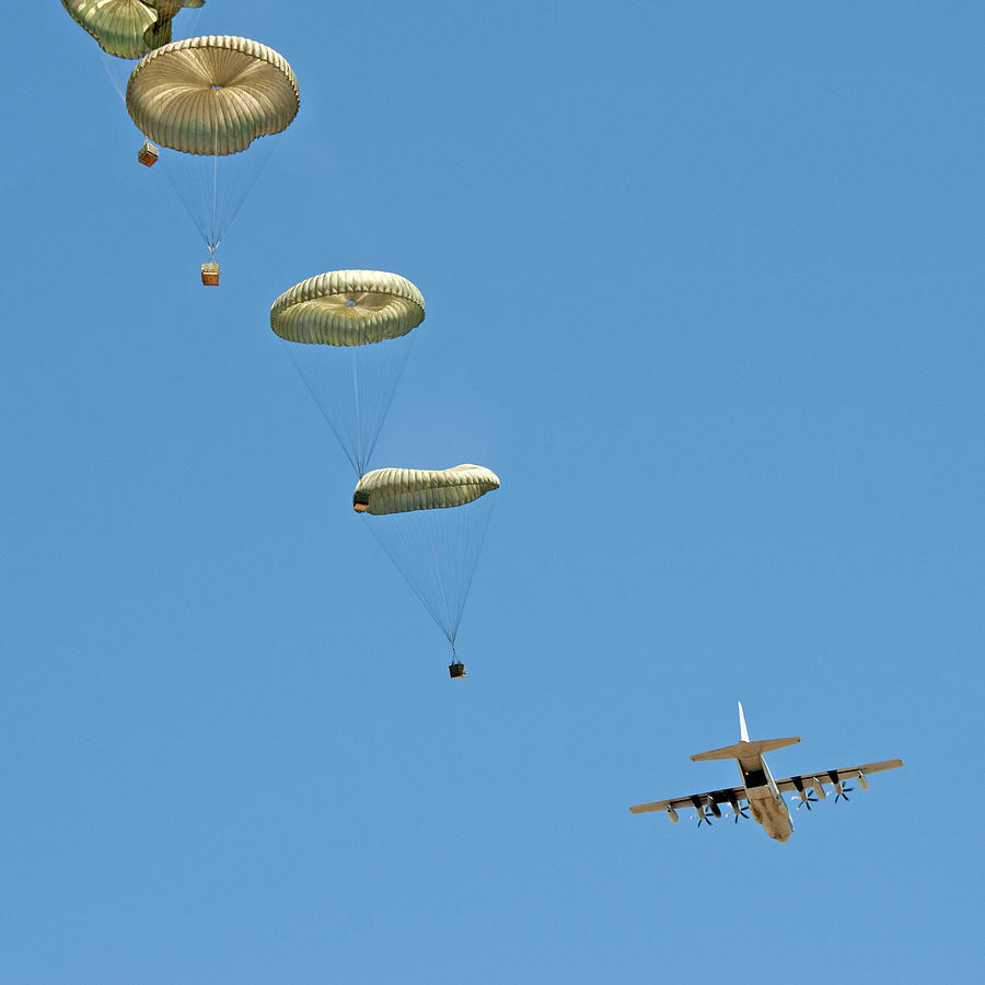 air drop from C130 airplane Photograph by NNehring