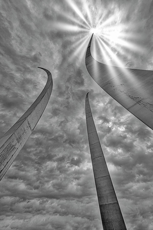 Air Force Memorial BW Photograph by Susan Candelario