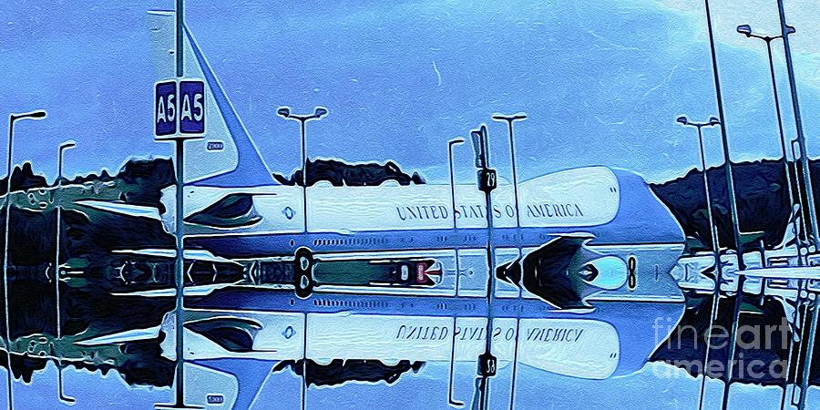 Air Force One Edinburgh Airport Digital Artwork 01 Digital Art by ...