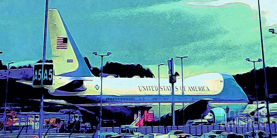 Air Force One Edinburgh Airport Digital Artwork 04 Digital Art by ...