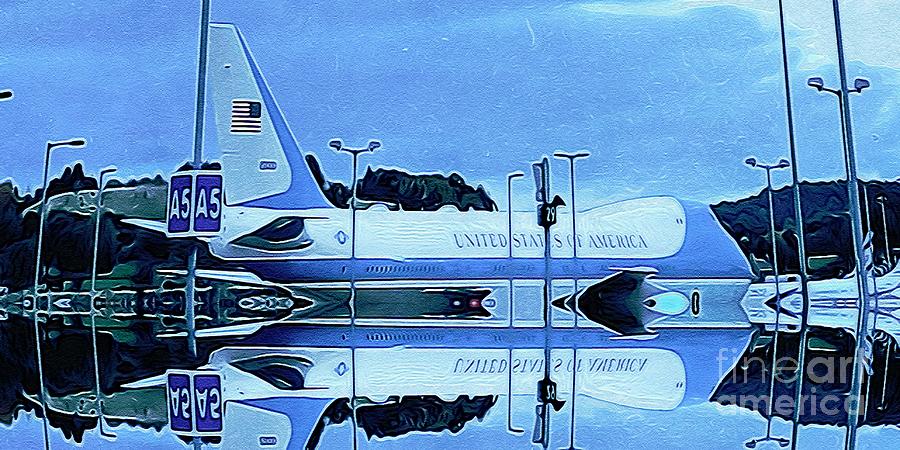 Air Force One Edinburgh Airport Digital Artwork 02 Digital Art by ...