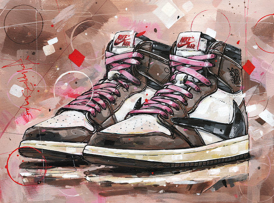 Air Jordan 1 high Travis Scott painting Painting by Jos Hoppenbrouwers ...