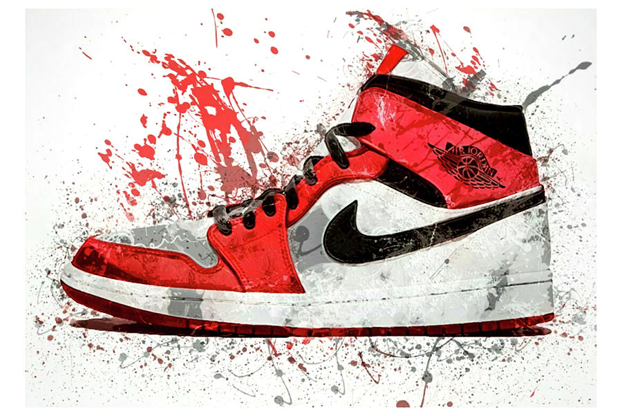 Air Jordan Poster Basketball Shoes Print Michael Jordan Wall Art Great Gift Digital Art By