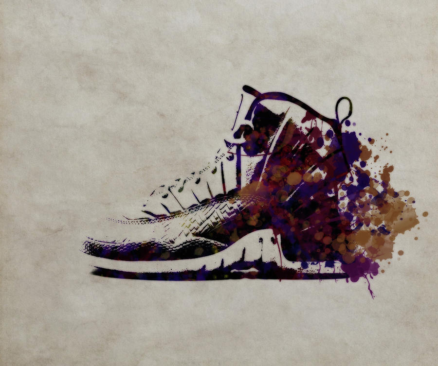 Michael Jordan Mixed Media - Air Jordan Shoes 2d by Brian Reaves