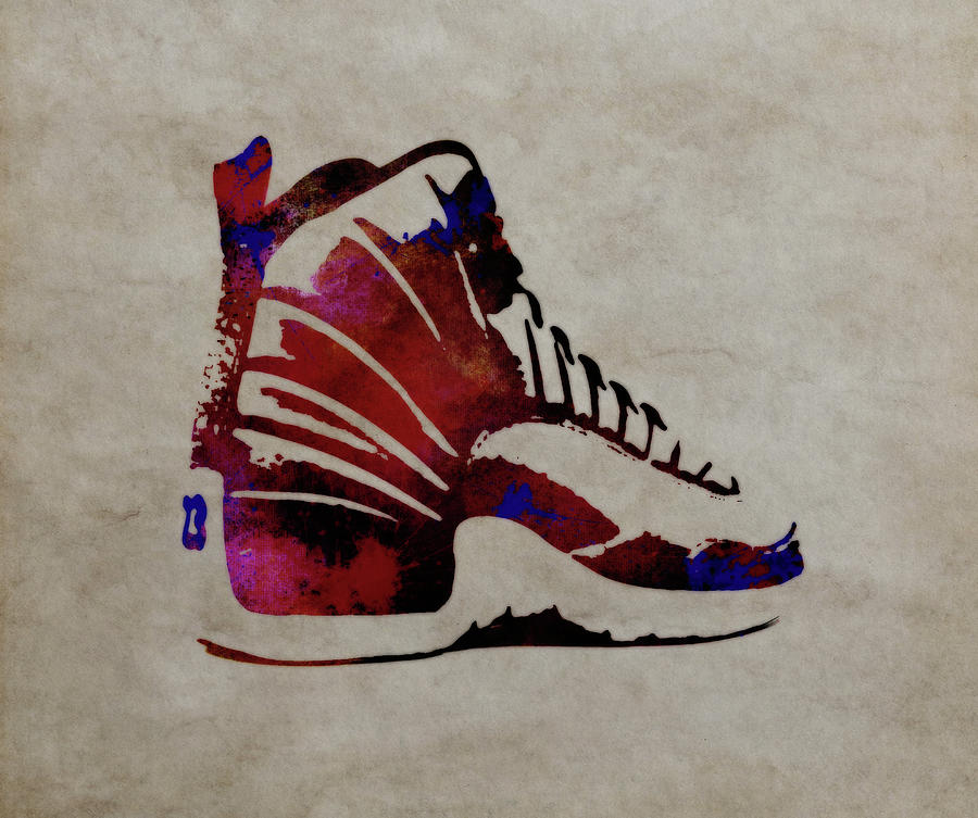 Air Jordan Sneakers 2h Mixed Media by Brian Reaves
