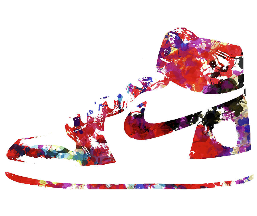 Air Jordan Sneakers 2t Mixed Media by Brian Reaves