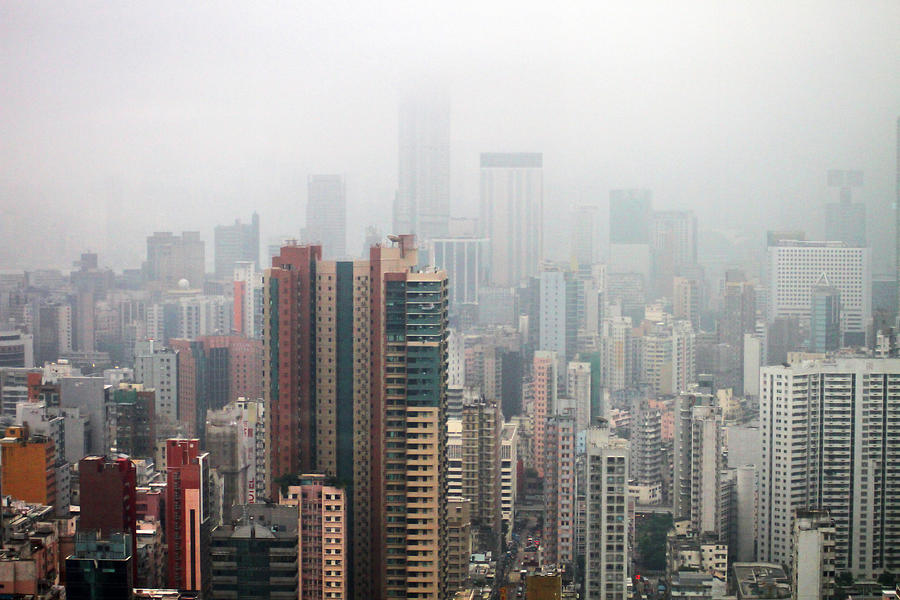 Air pollution in Hong Kong Photograph by Lars Ruecker