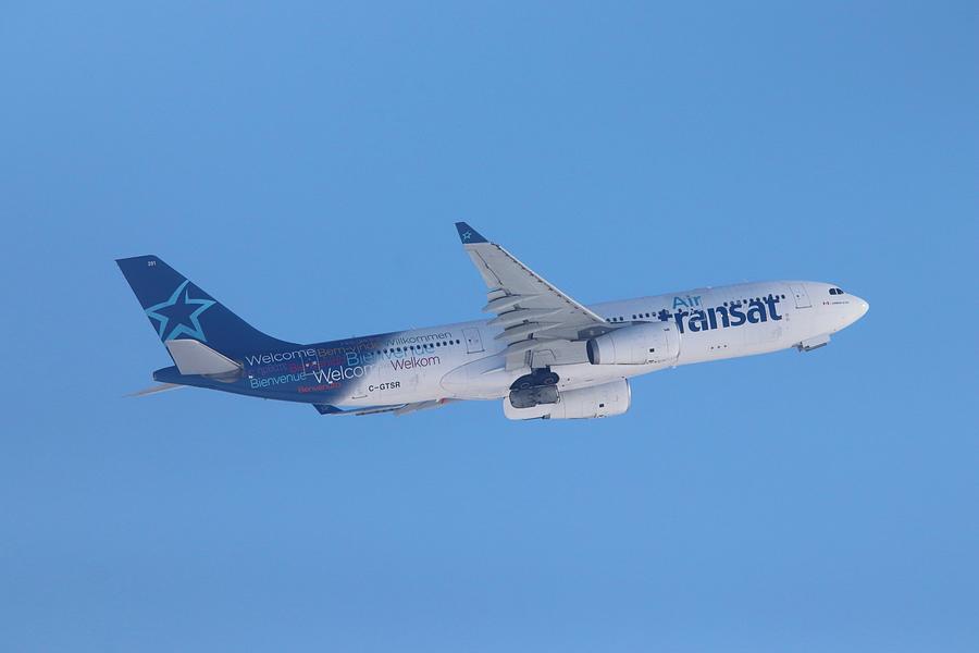 Air Transat Airbus A330 in flight Photograph by Marlin and Laura Hum
