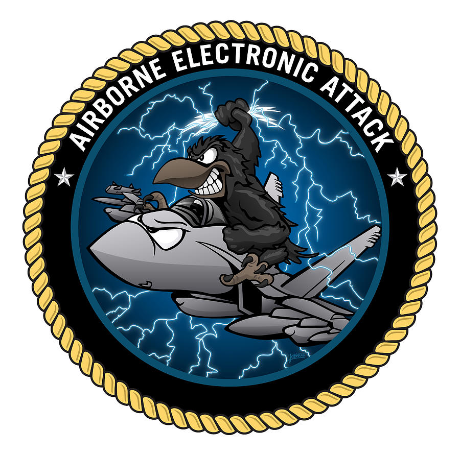 Airborne Electronic Attack EA-18 Growler Cartoon Digital Art By Jeff ...