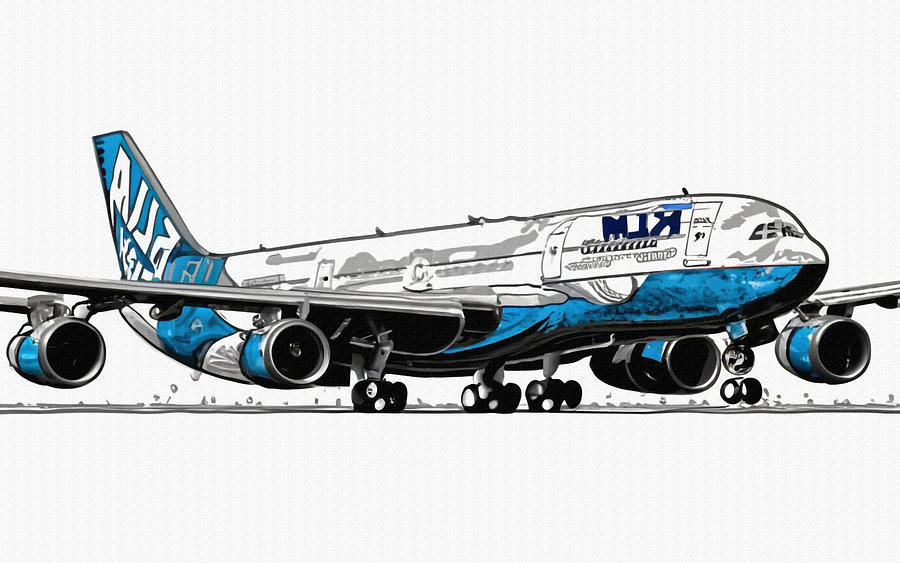 Airbus A330 200 Passenger Plane Klm Airlines Airbus A330 Drawing by ...