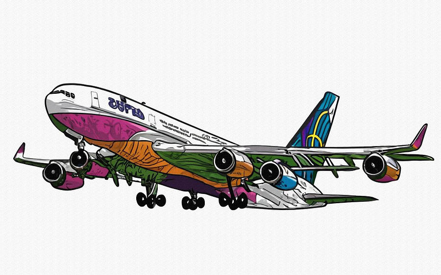 Airbus A340 600 Rr Passenger Plane Airbus A340 Civil Aviation Drawing ...