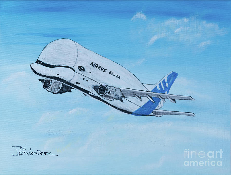 Airbus Beluga Aircraft Painting by Deborah Klubertanz