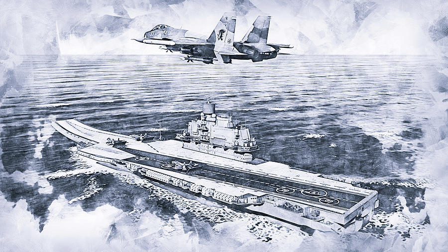  Aircraft Carrier - 01 Painting by AM FineArtPrints