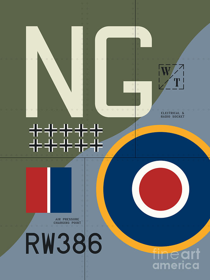 Airplane Digital Art - Aircraft Markings - England Spitfire by Organic Synthesis