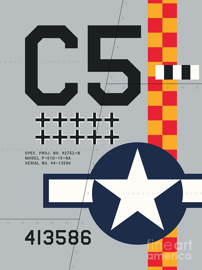 Airplane Digital Art - Aircraft Markings - USA P-51 by Organic Synthesis