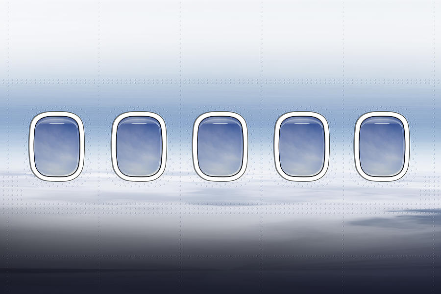 Aircraft windows Drawing by Aaron Foster