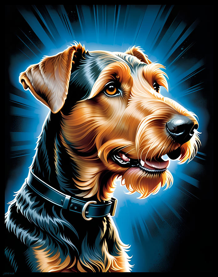 Airedale terrier Digital Art by Greg Joens
