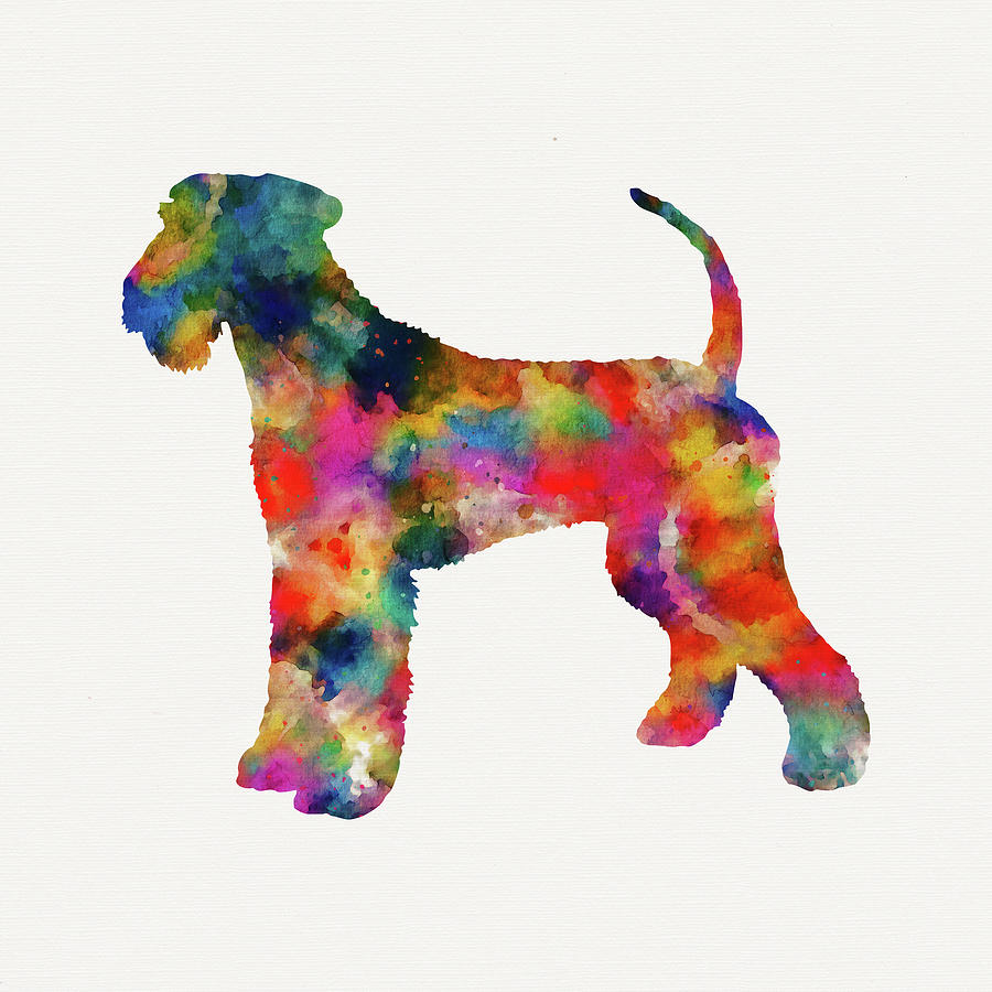 Airedale Terrier Tie Dye Art Digital Art by Peggy Collins