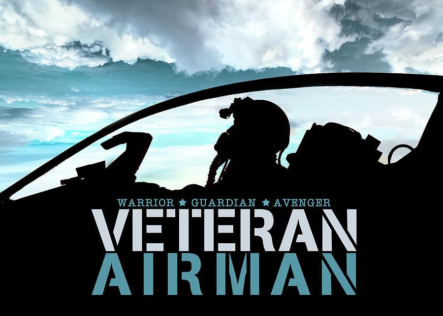 Airman Veterans Day Jet Fighter Pilot Digital Art by Doreen Erhardt