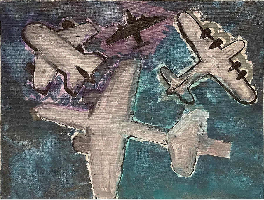 Airplane Convention Painting by Leslie Porter