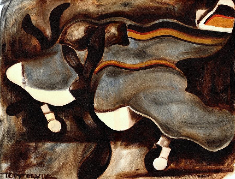 Airplane Landing Though Turbulence Abstract Art Print Painting by Tommervik Airplane Landing Though Turbulence Abstract Art Print Painting by Tommervik