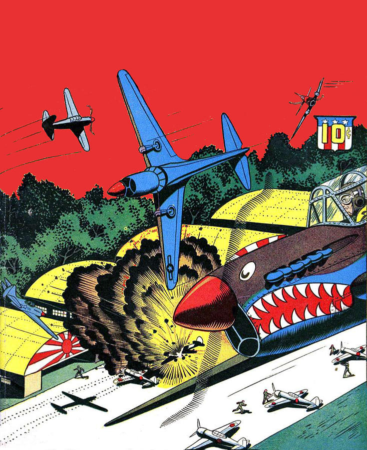 Airplane War Battle Digital Art by Long Shot