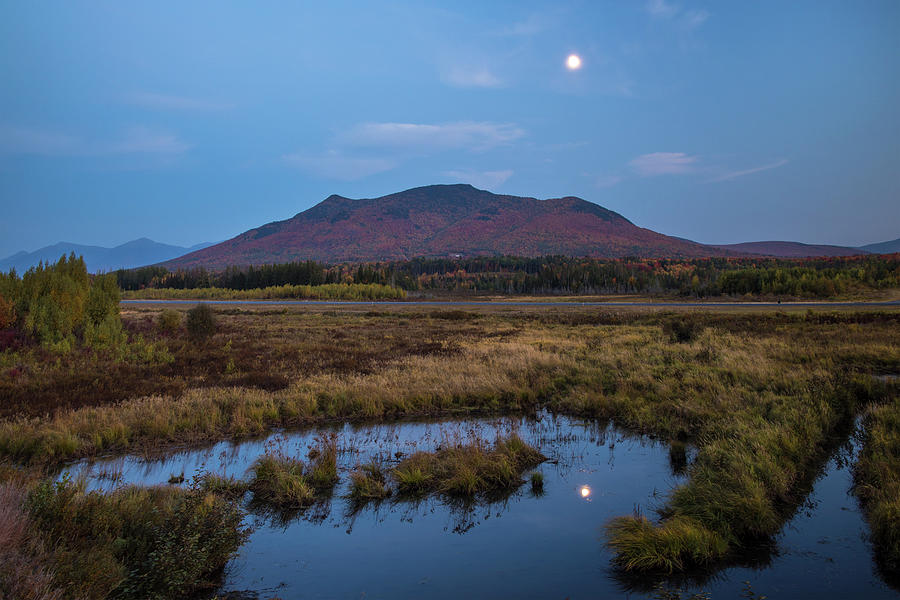 Airport Marsh Autumn Moon Photograph by White Mountain Images