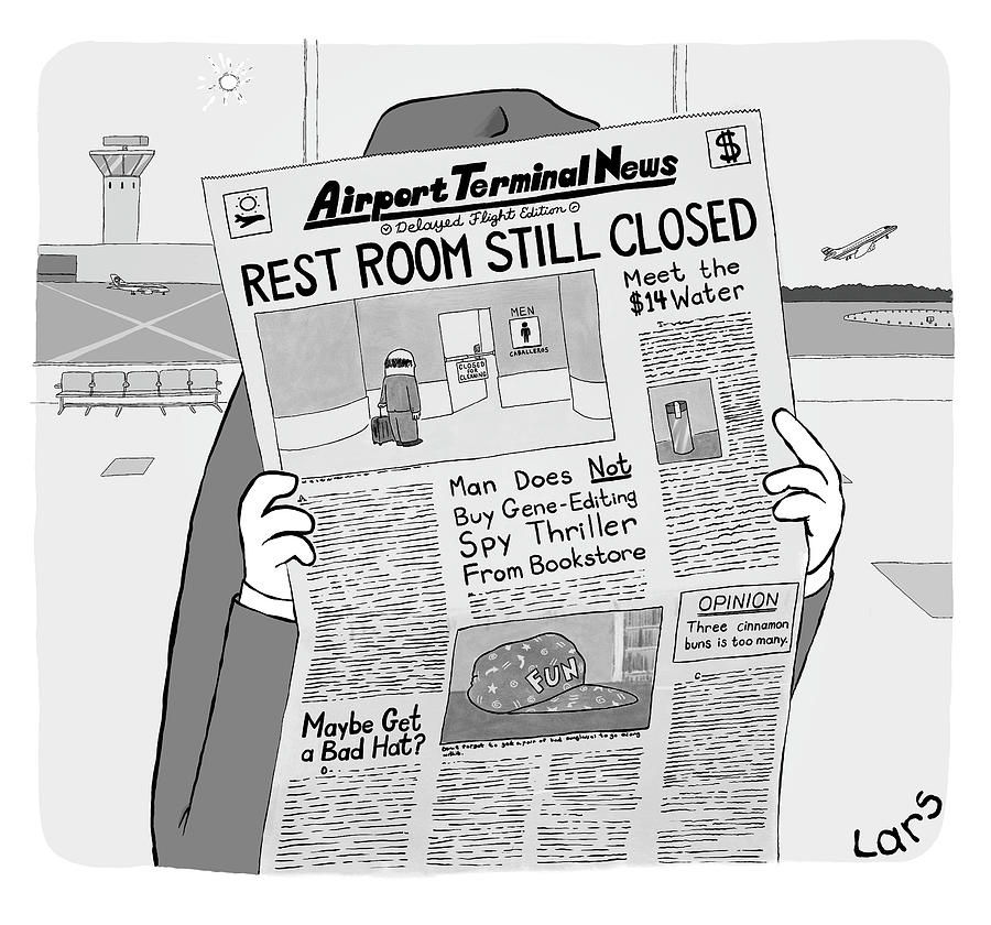 Airport Terminal News Drawing by Lars Kenseth