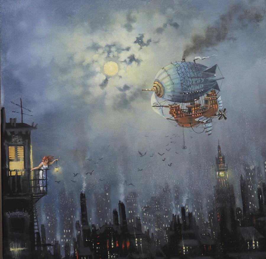 Airship Gypsy Wind Painting by Tom Shropshire