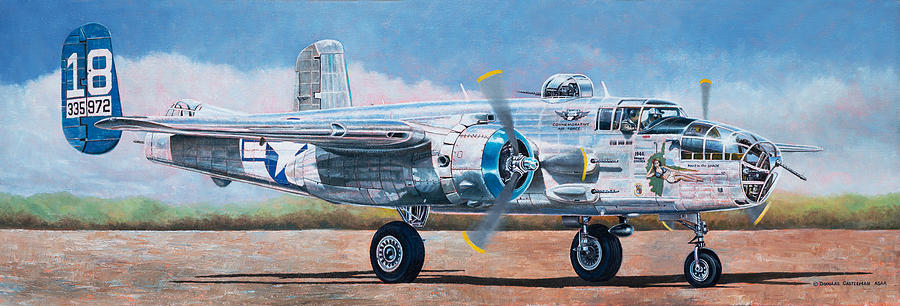 Airshow Mitchell Painting by Douglas Castleman