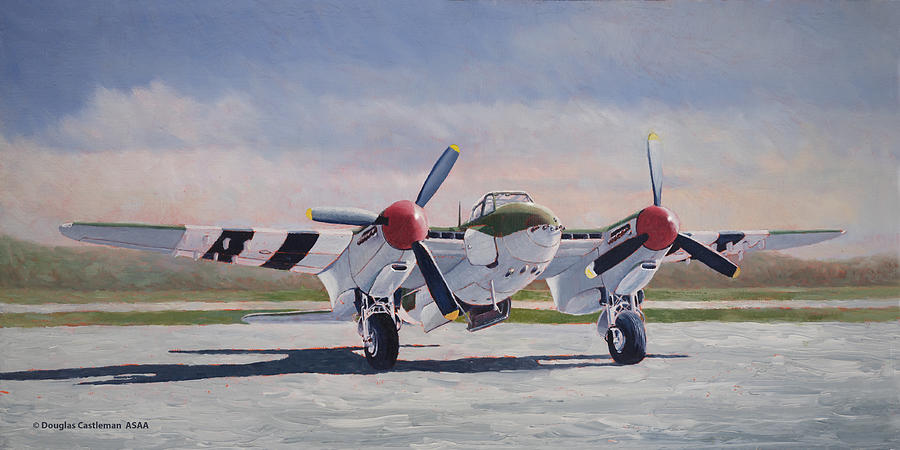 Airshow Mosquito Painting by Douglas Castleman